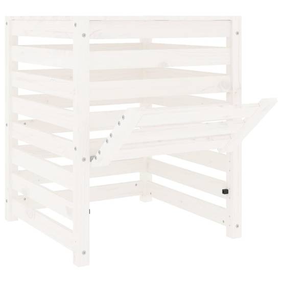 Composteur de jardin bois de pin massif 310L recyclage déchets organique Blanc – ComfortXL Outdoor Living - Image 6
