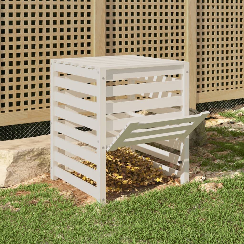 Composteur de jardin bois de pin massif 310L recyclage déchets organique Blanc – ComfortXL Outdoor Living - Image 3