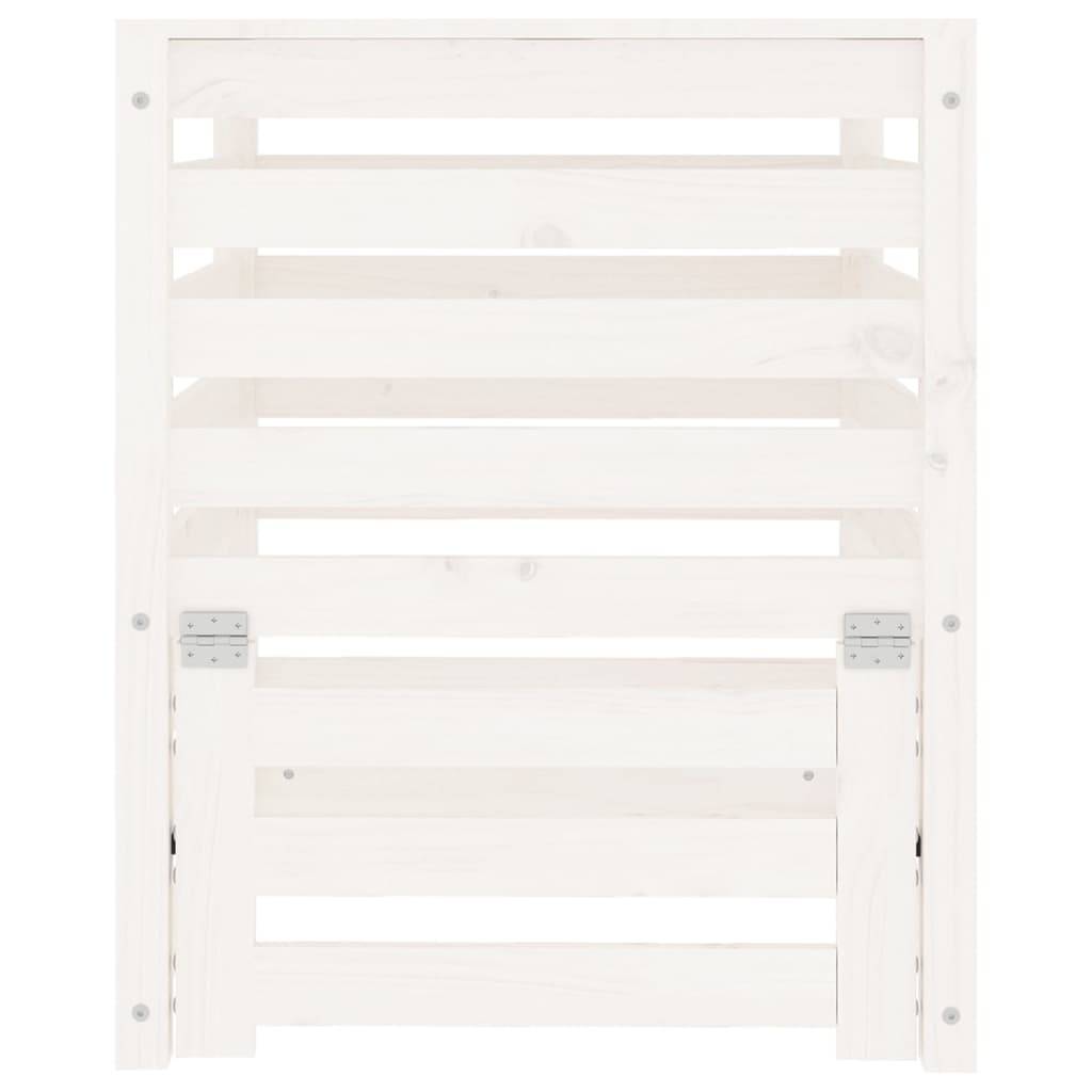 Composteur de jardin bois de pin massif 310L recyclage déchets organique Blanc – ComfortXL Outdoor Living - Image 5