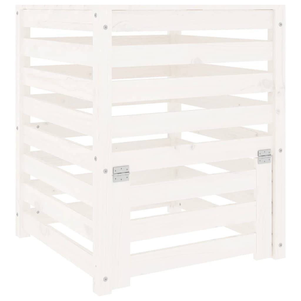 Composteur de jardin bois de pin massif 310L recyclage déchets organique Blanc – ComfortXL Outdoor Living - Image 2