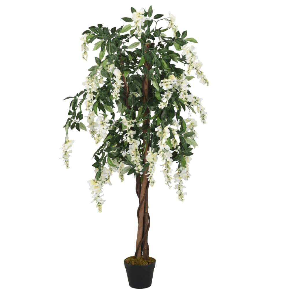 Glycine artificielle bois vert et blanc 80 cm - PANGIVO