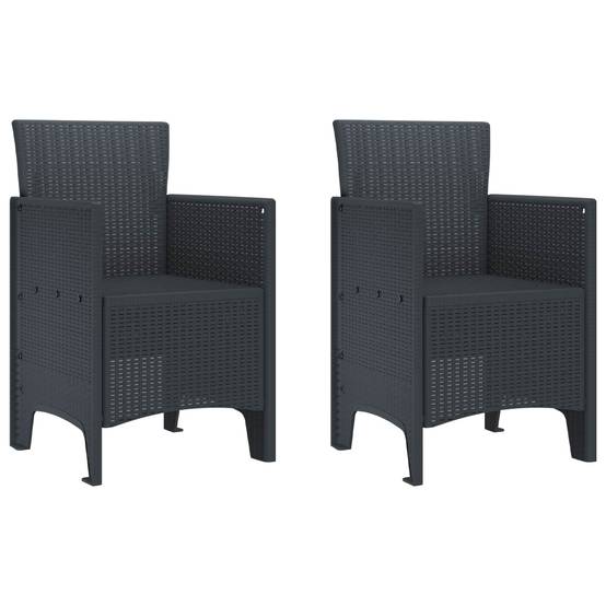 PANGIVO - Chaise de jardin polypropylène anthracite 53 x 49 x 85 cm, Poids :12.6kg - PANGIVO - Image 1