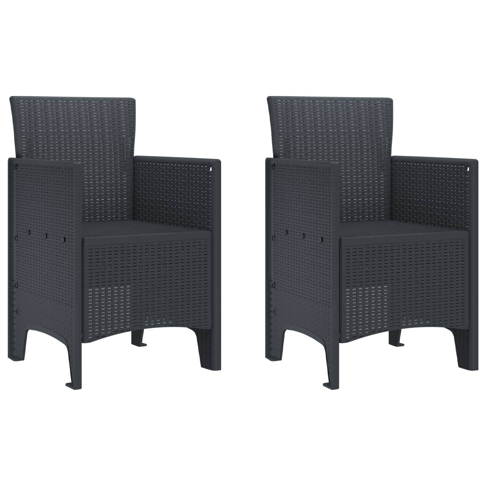 PANGIVO - Chaise de jardin polypropylène anthracite 53 x 49 x 85 cm, Poids :12.6kg - PANGIVO - Image 1