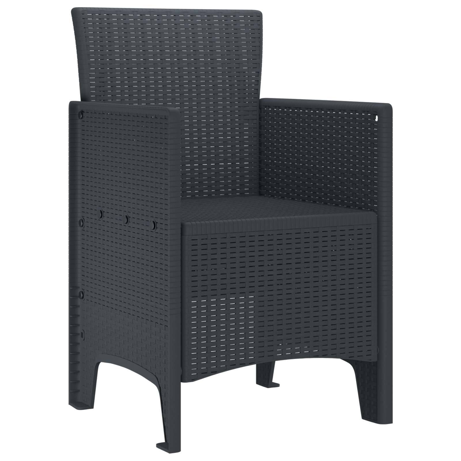 PANGIVO - Chaise de jardin polypropylène anthracite 53 x 49 x 85 cm, Poids :12.6kg - PANGIVO - Image 2