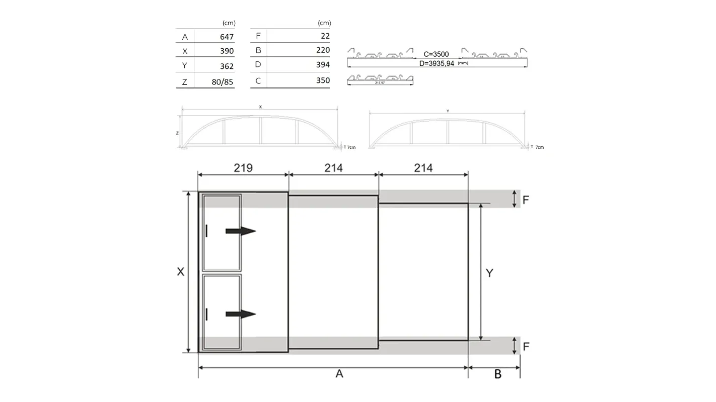Altanka - Abri de piscine Horizon - 6,47x3,50 m - polycarbonate massif 3 mm - Couleur Ral7016 Graphite - ECO202 - Image 2
