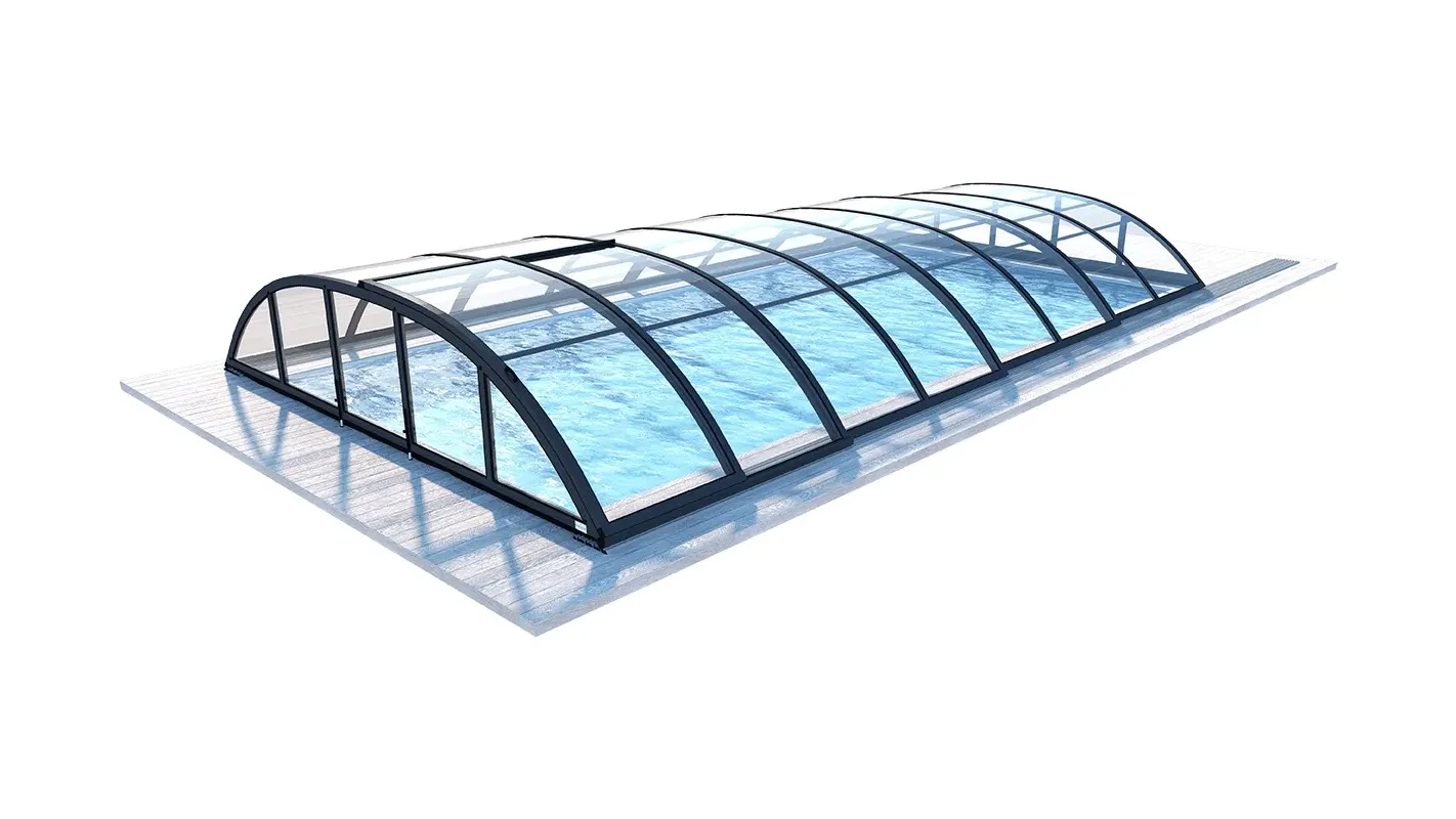 Altanka - Abri de piscine Horizon - 6,47x3,50 m - polycarbonate massif 3 mm - Couleur Ral7016 Graphite - ECO202 - Image 1
