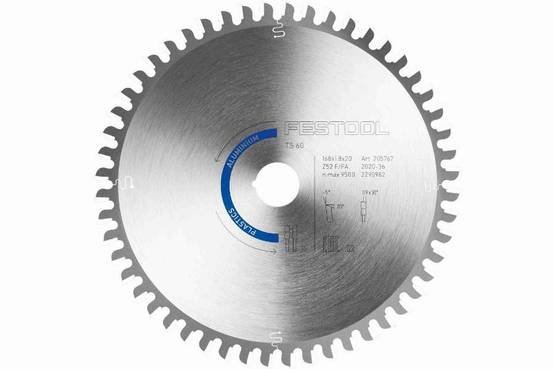 Lame de scie circulaire ALUMINIUM/PLASTICS HW 168x1,8x20 F/FA 52 FESTOOL - 205767 - Image 1