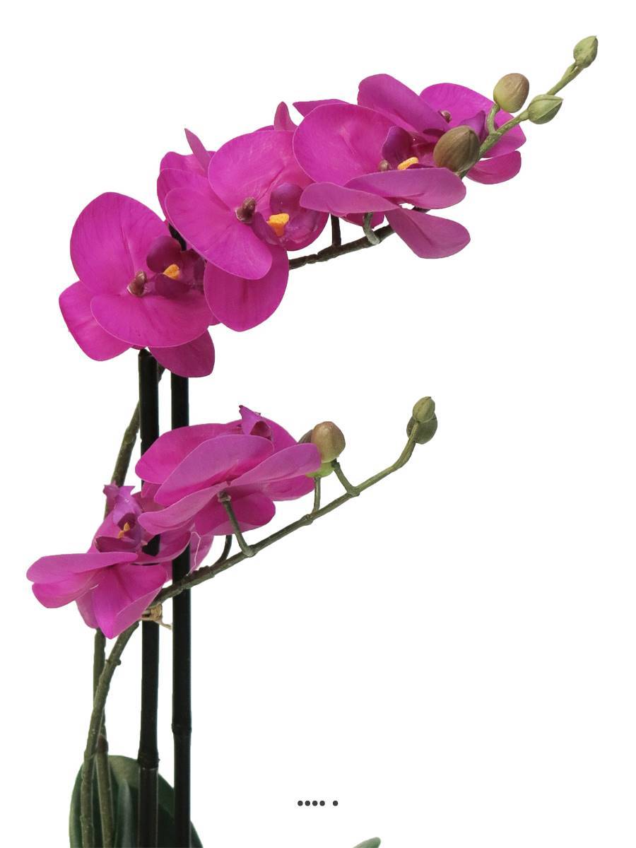 Artificielles - Orchidée Phalaenopsis factice Top Qualité & pot H50cm Rose fushia-BEST - dimhaut: H 50 cm - couleur: Rose fushia 730 - Image 3
