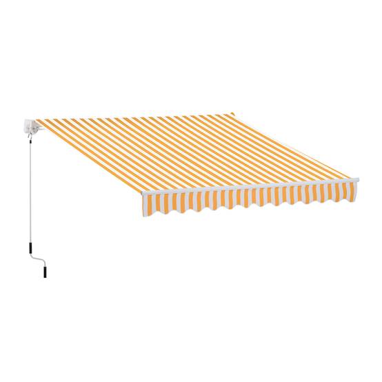 Store mural avec bras articulé et manivelle, structure robuste en aluminium et toile en polyester, 295 x 245 cm, orange - Image 1