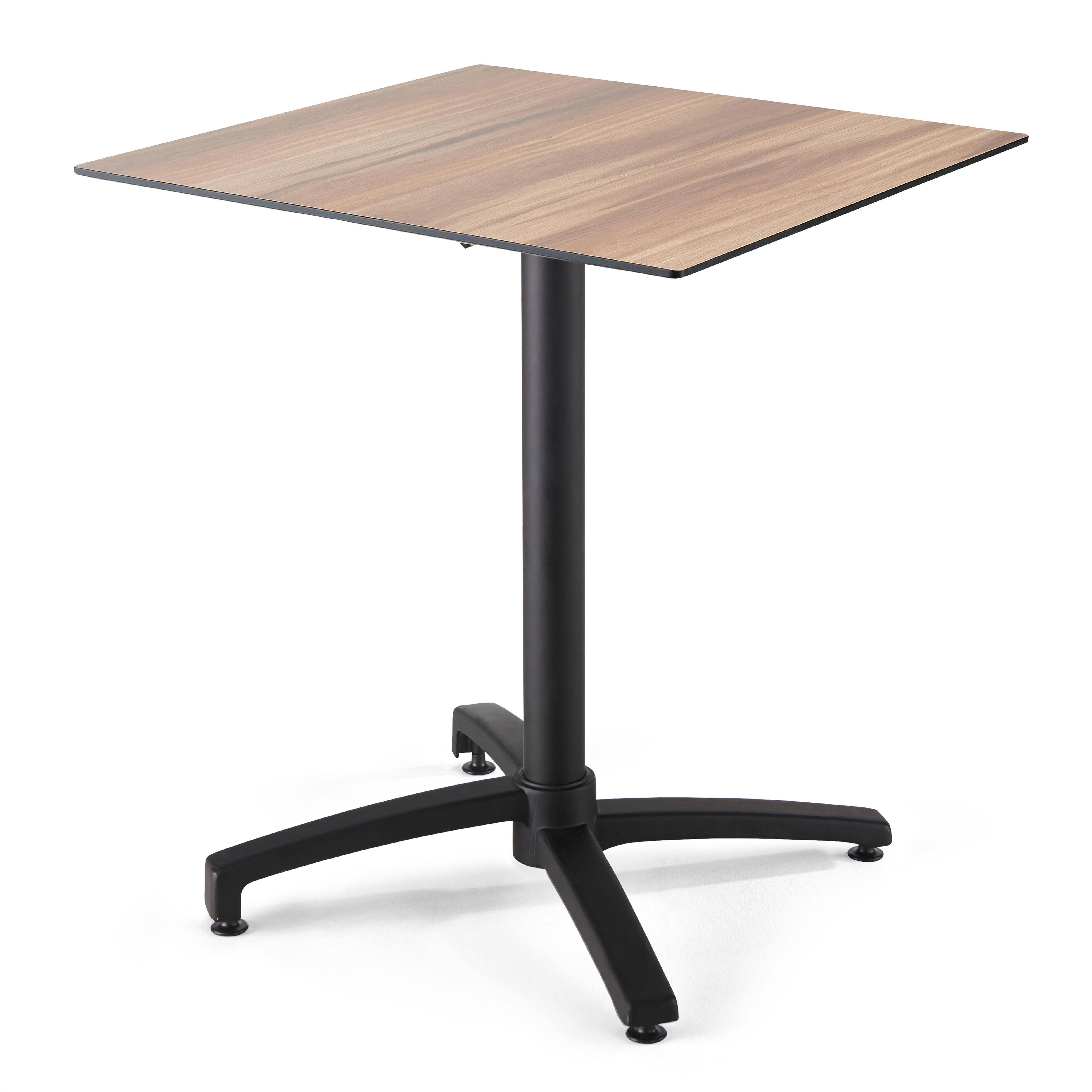 Oviala - Ensemble table de terrasse stratifié chene foncé et 4 fauteuils gris - Oviala - Image 2