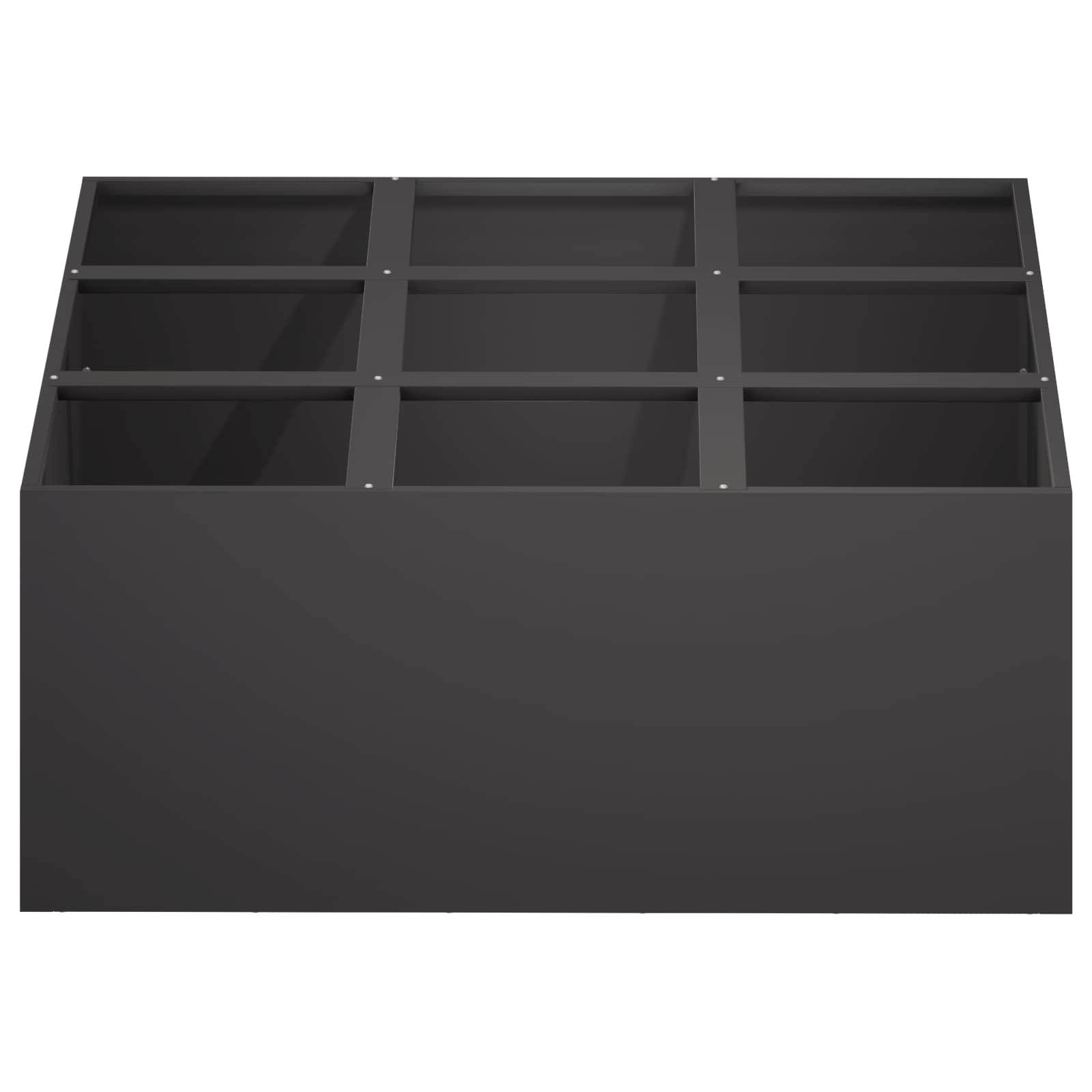 Vidaxl - Cache-pot de jardin Noir 100 x 100 x 20 cm Acier laminé à froid vidaXL 8005736 - Image 4