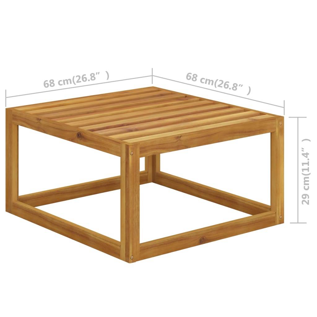Helloshop26 - Salon de jardin meuble d'extérieur ensemble de mobilier 12 pièces avec coussin crème bois d'acacia solide - Image 7
