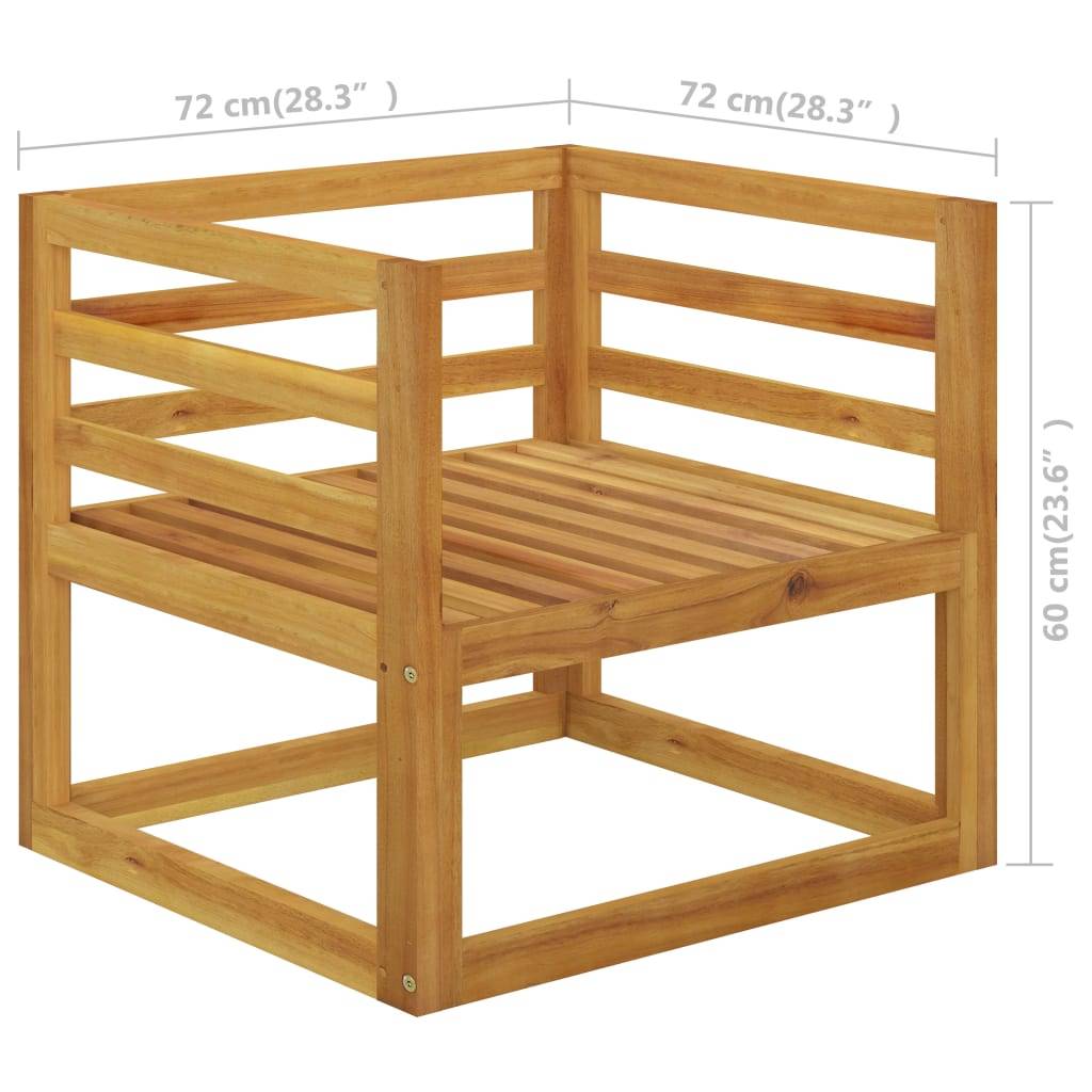 Helloshop26 - Salon de jardin meuble d'extérieur ensemble de mobilier 12 pièces avec coussin crème bois d'acacia solide - Image 6