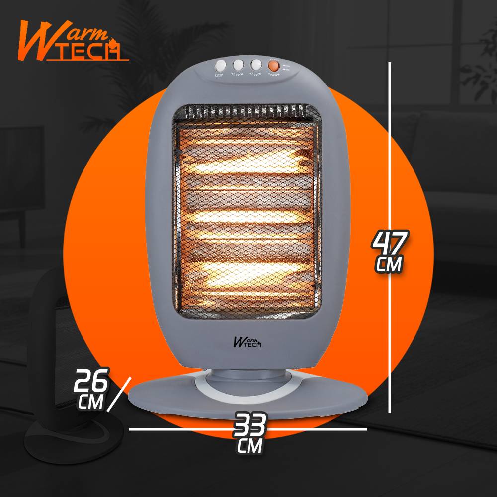Chauffage halogène oscillant 1200W - 3 positions, Oscillant - Image 4