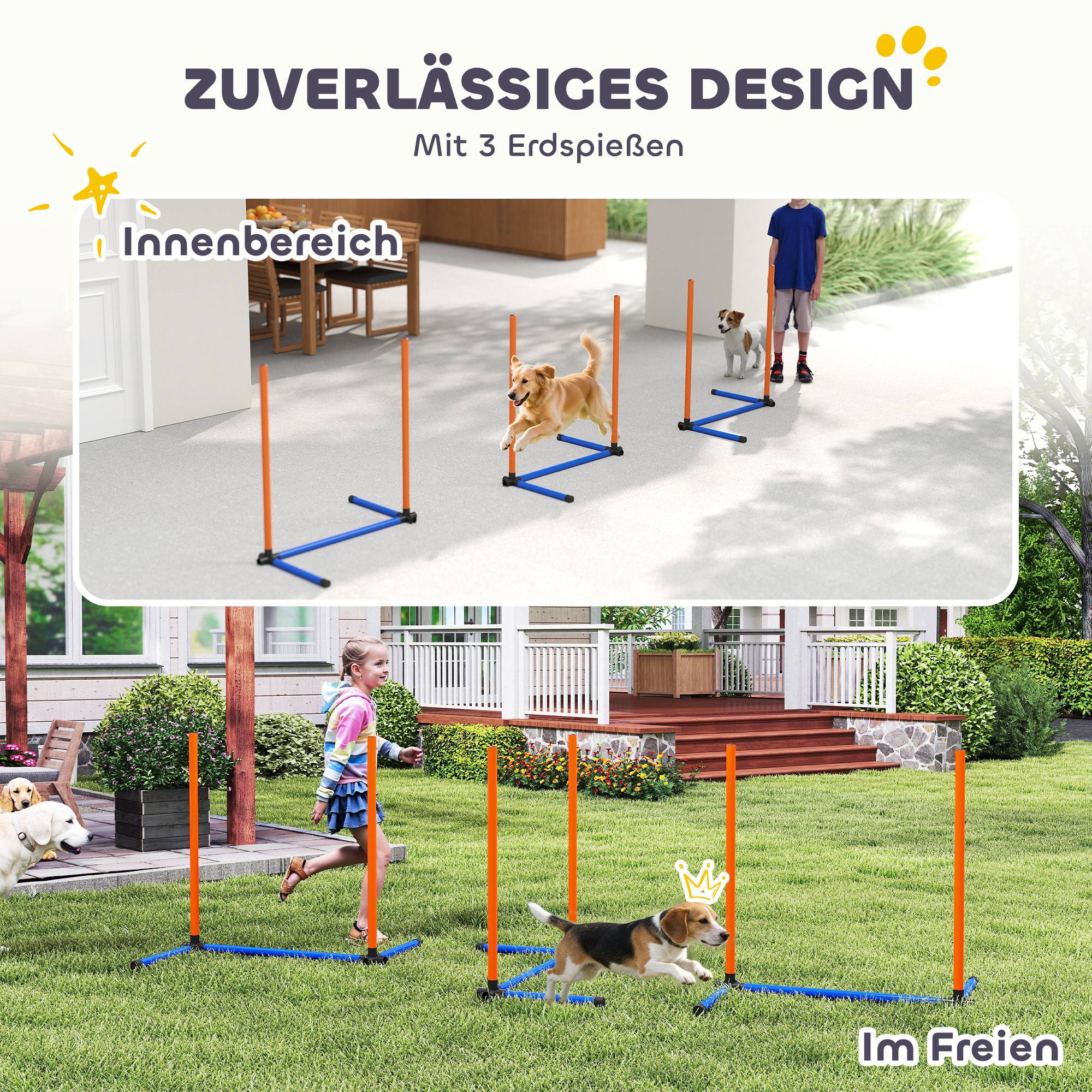 ComfortXL - Kit slalom agilité chien en PE orange 3 pièces avec sac intérieur extérieur - ComfortXL Outdoor Living - Image 7