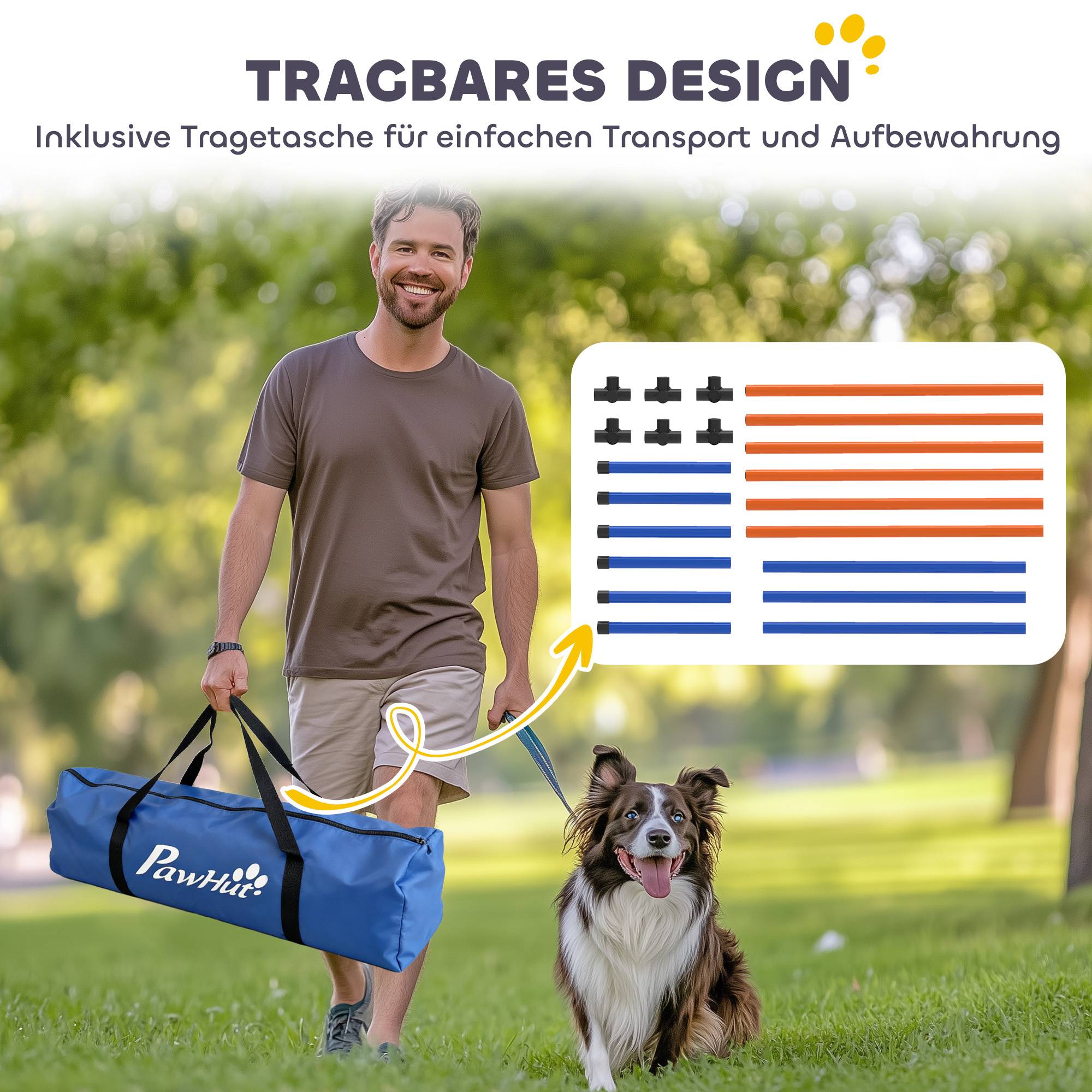 ComfortXL - Kit slalom agilité chien en PE orange 3 pièces avec sac intérieur extérieur - ComfortXL Outdoor Living - Image 8