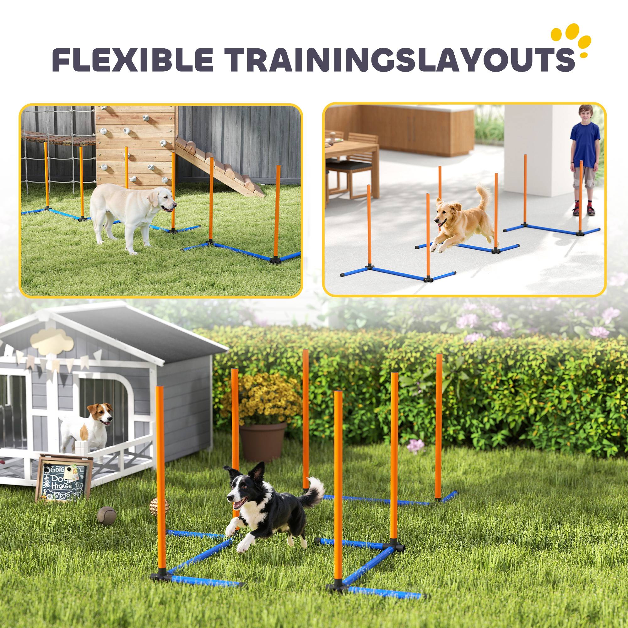 ComfortXL - Kit slalom agilité chien en PE orange 3 pièces avec sac intérieur extérieur - ComfortXL Outdoor Living - Image 6