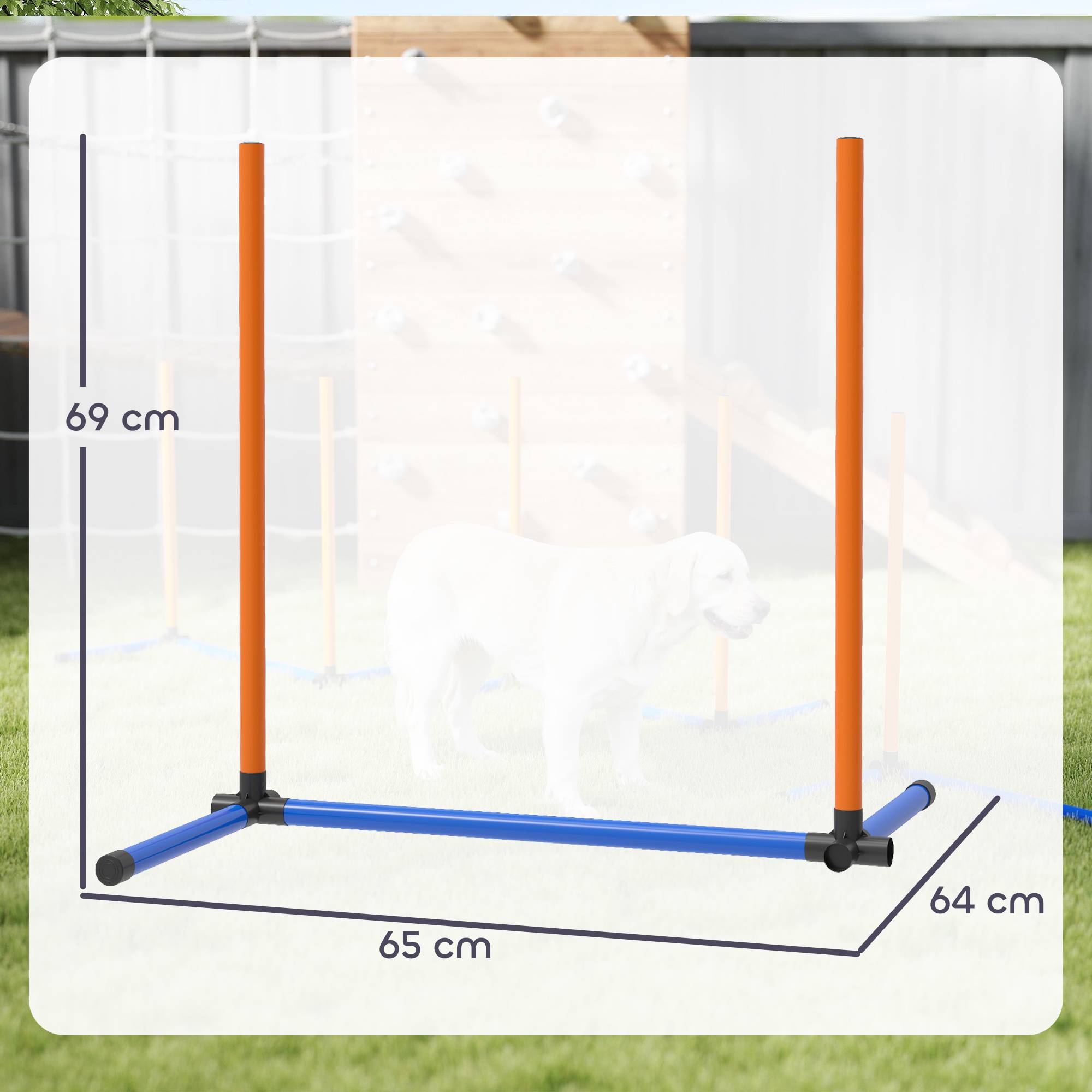 ComfortXL - Kit slalom agilité chien en PE orange 3 pièces avec sac intérieur extérieur - ComfortXL Outdoor Living - Image 5