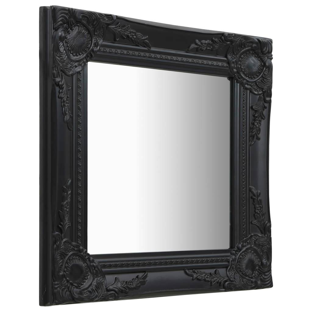 Miroir mural style baroque 40x40 cm noir Maison Chic - Image 1