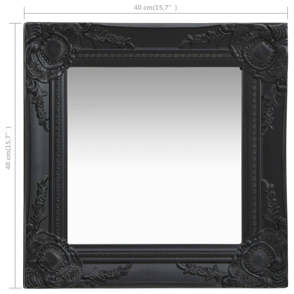 Miroir mural style baroque 40x40 cm noir Maison Chic - Image 5