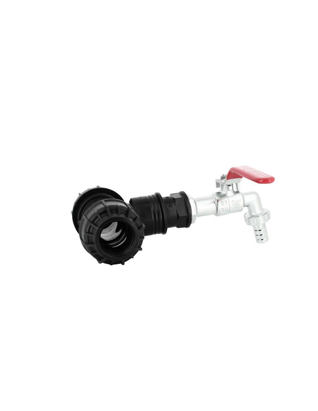 Kit couplage cuve - Raccord Té Ø32 mm + Robinet laiton chromé 15 mm - Image 3
