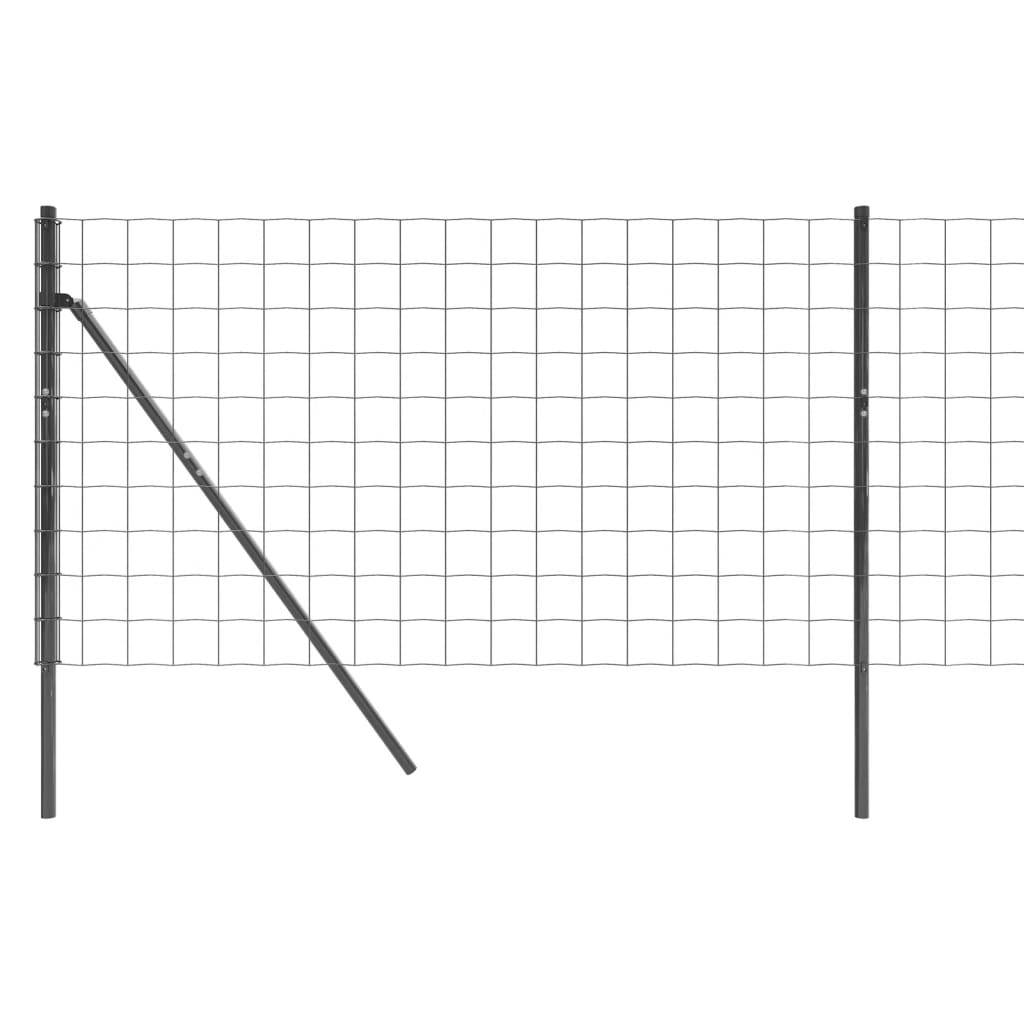 ComfortXL - Grillage Souple Acier Jardin Kit Complet Clôture Maille Carrée Anthracite 0,8x25m - ComfortXL Outdoor Living - Image 4
