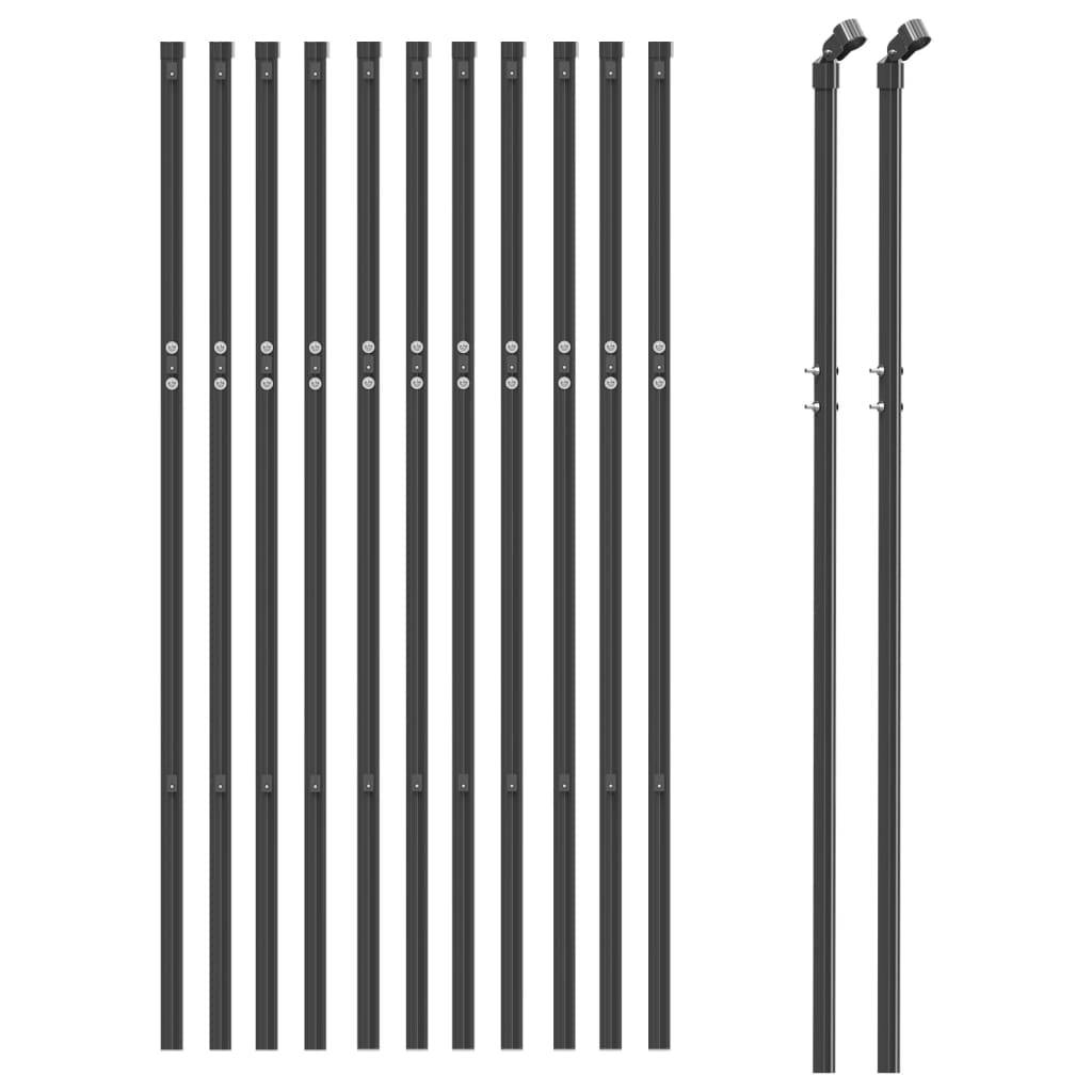 ComfortXL - Grillage Souple Acier Jardin Kit Complet Clôture Maille Carrée Anthracite 0,8x25m - ComfortXL Outdoor Living - Image 3