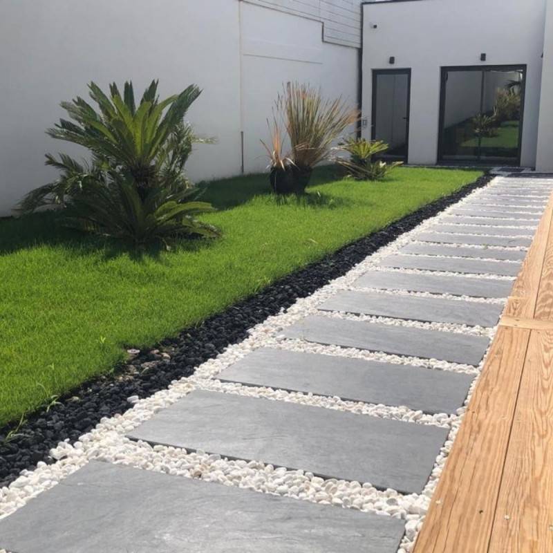 Pas japonais palis ardoise 100 x 50 x 3 cm - Noir  (Lot de 1) - Jardinex - Image 3