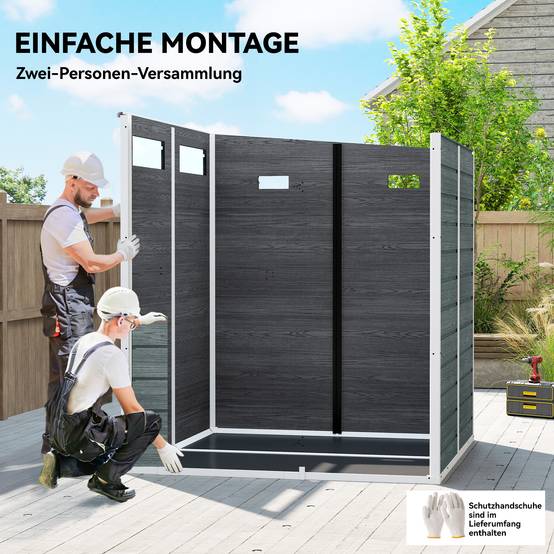Abri de jardin polypropylènes effet bois 182 x 182 x 196 cm - PANGIVO - Image 9