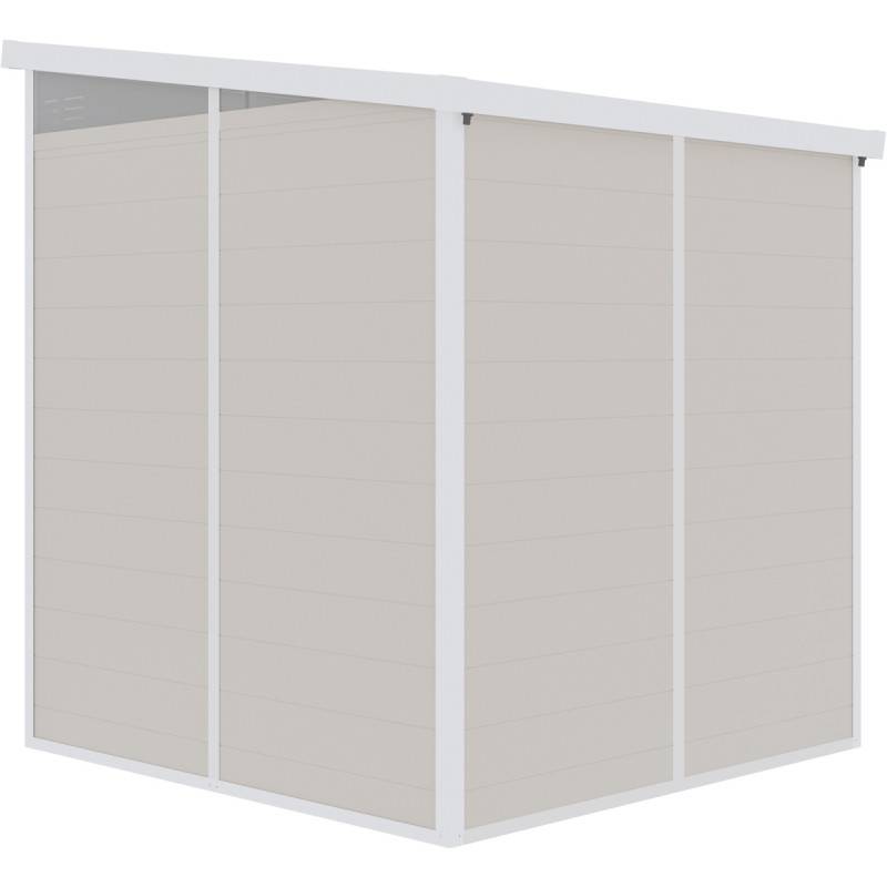 Abri de jardin résine 3,24m² beige toit plat avec plancher et double porte Jôbu - Image 6