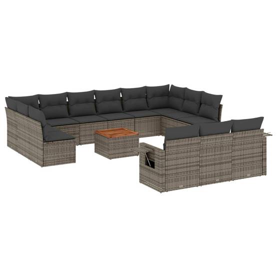 ComfortXL - Salon de Jardin Bas 13 Places en Résine Tressée Modulable avec Coussins Épais pour Terrasse et Jardin Gris – ComfortXL Outdoor Living - Image 2