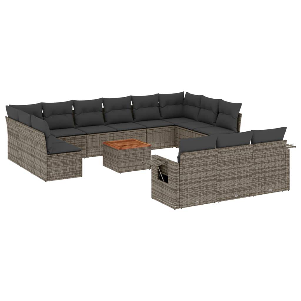 ComfortXL - Salon de Jardin Bas 13 Places en Résine Tressée Modulable avec Coussins Épais pour Terrasse et Jardin Gris – ComfortXL Outdoor Living - Image 2