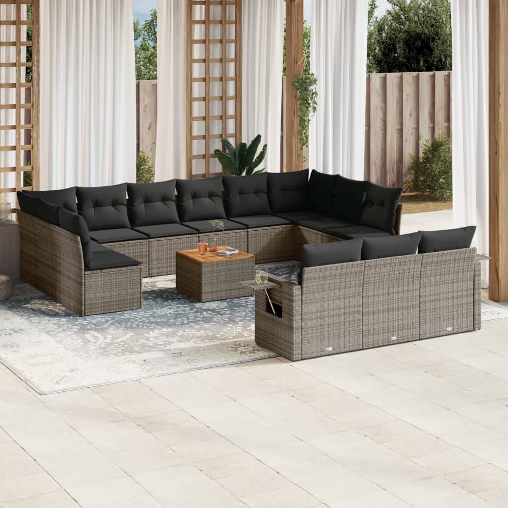 ComfortXL - Salon de Jardin Bas 13 Places en Résine Tressée Modulable avec Coussins Épais pour Terrasse et Jardin Gris – ComfortXL Outdoor Living - Image 1