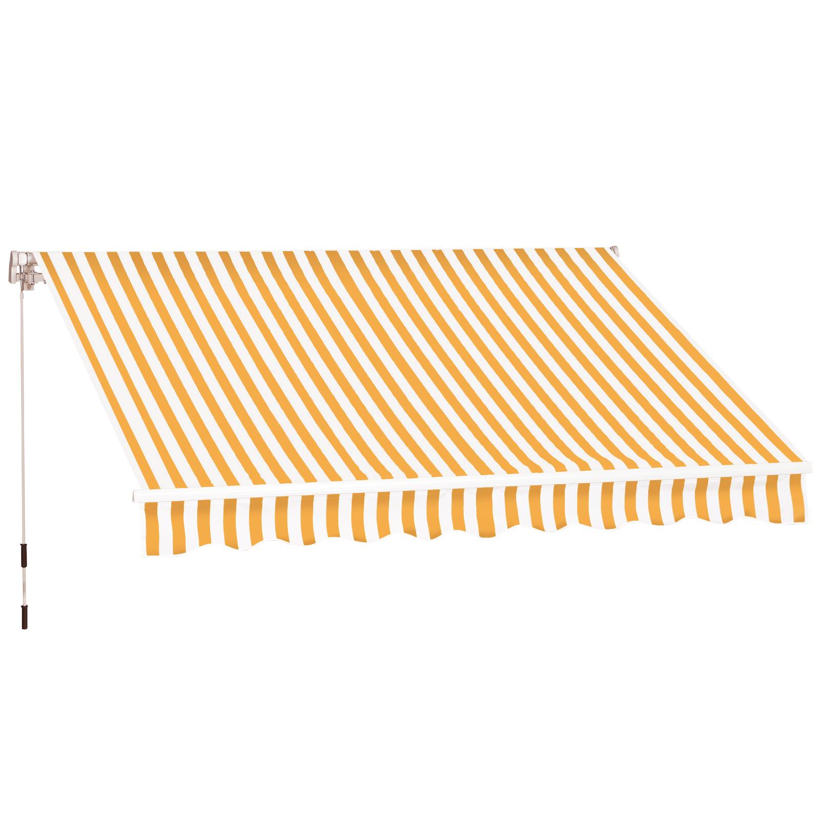Store Banne Manuel Rétractable 295 x 245 cm avec Manivelle, Angle 45°–85°, Aluminium et Polyester 280 g/m², Terrasse/Balcon, Orange - Image 2
