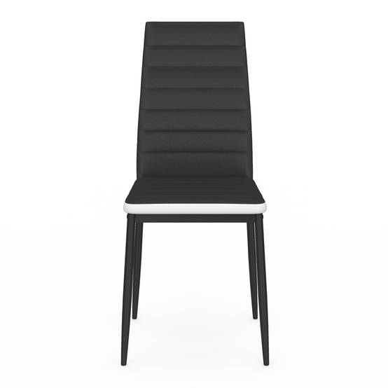 Lot de 6 chaises ROMANE noires bandeau blanc pour salle à manger - Image 3