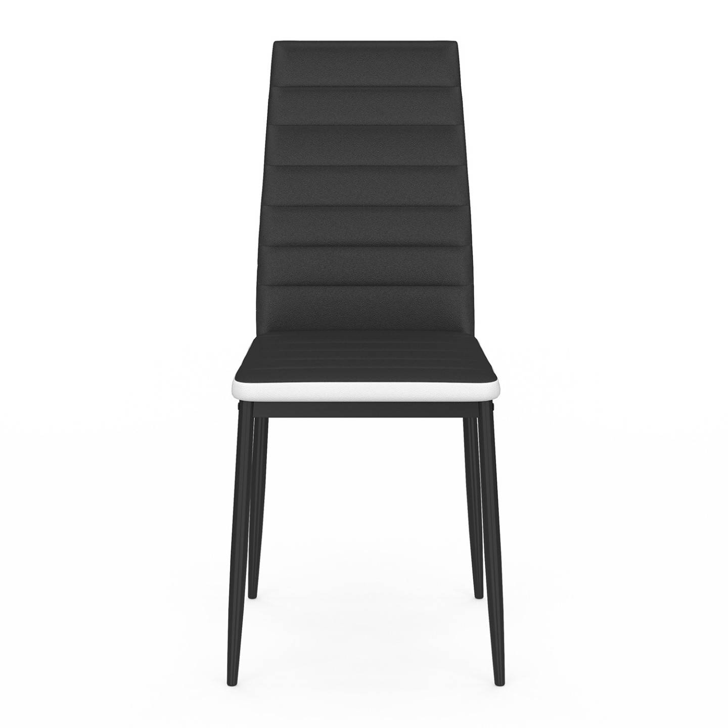 Lot de 6 chaises ROMANE noires bandeau blanc pour salle à manger - Image 3