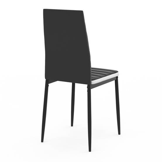 Lot de 6 chaises ROMANE noires bandeau blanc pour salle à manger - Image 4