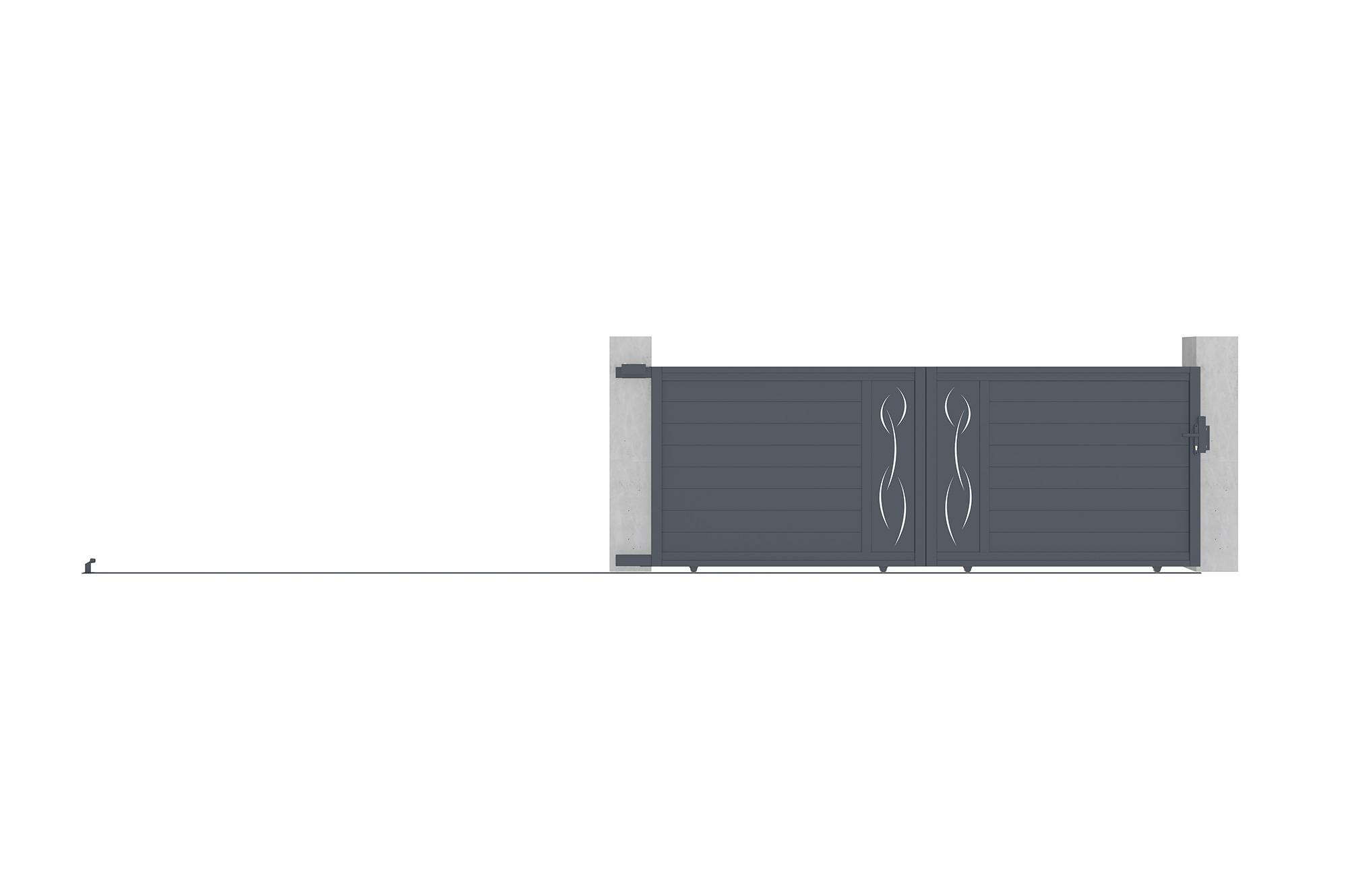 Casanoov Portail coulissant 4 m LIFE H.140 cm + Portillon 1m LIFE H.140 cm aluminium gris - Image 6
