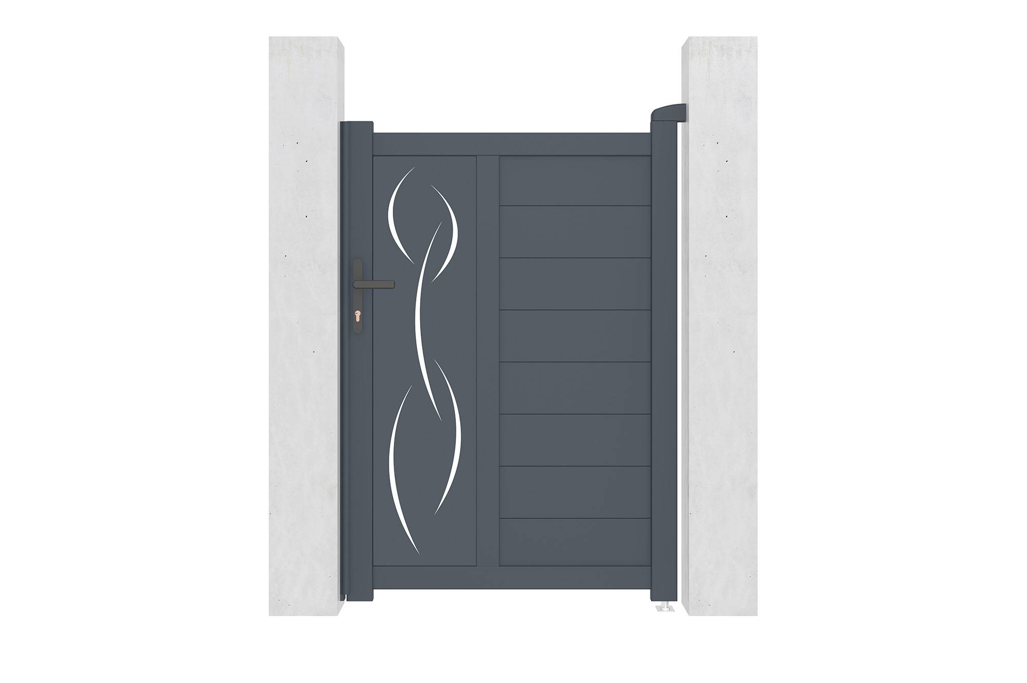 Casanoov Portail coulissant 4 m LIFE H.140 cm + Portillon 1m LIFE H.140 cm aluminium gris - Image 4