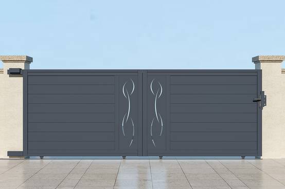 Casanoov Portail coulissant 4 m LIFE H.140 cm + Portillon 1m LIFE H.140 cm aluminium gris - Image 7