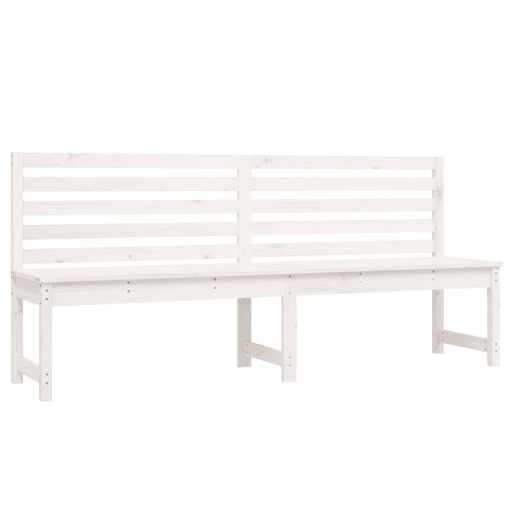 Helloshop26 - Banc de jardin meuble de patio d'extérieur terrasse blanc 201,5 x 48 x 91,5 cm bois massif de pin - Image 1