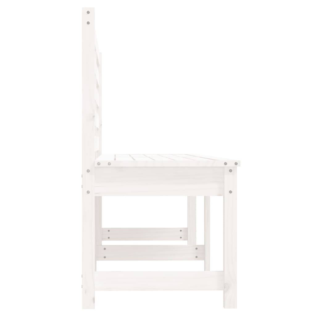 Helloshop26 - Banc de jardin meuble de patio d'extérieur terrasse blanc 201,5 x 48 x 91,5 cm bois massif de pin - Image 3
