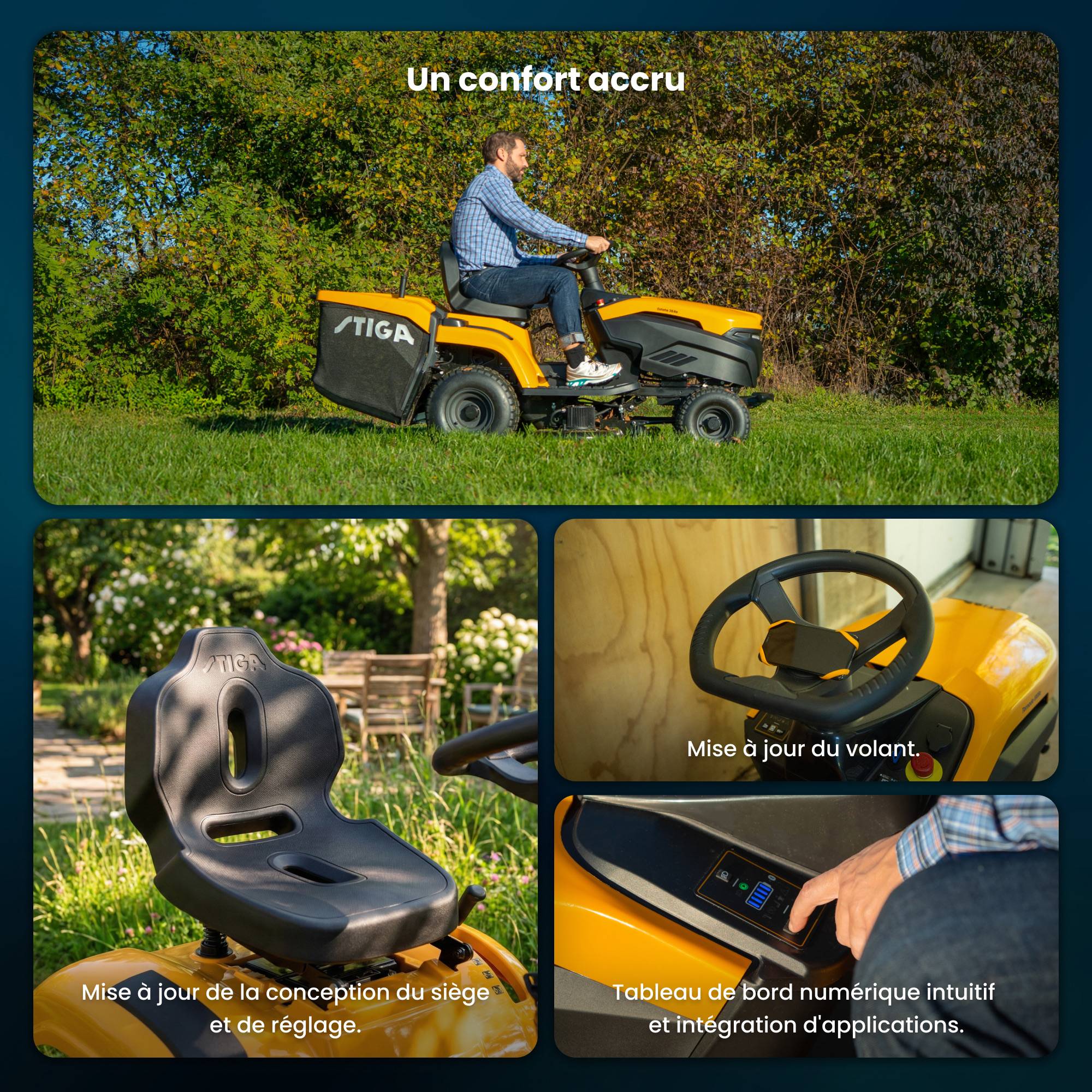 Stiga - Tracteur de jardin électrique Estate 598e, Batterie non inclus, Largeur 98 cm, silencieux et sans émissions - STIGA - Image 6