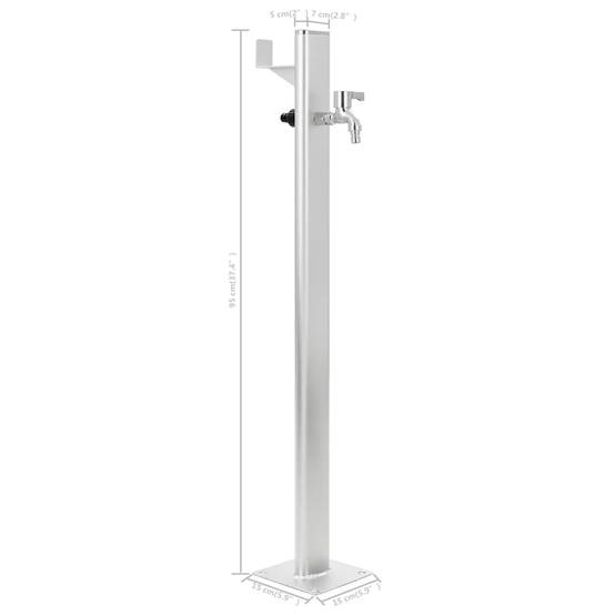PANGIVO - Colonne d'eau aluminium argenté 15 x 15 x 95 cm - PANGIVO - Image 8