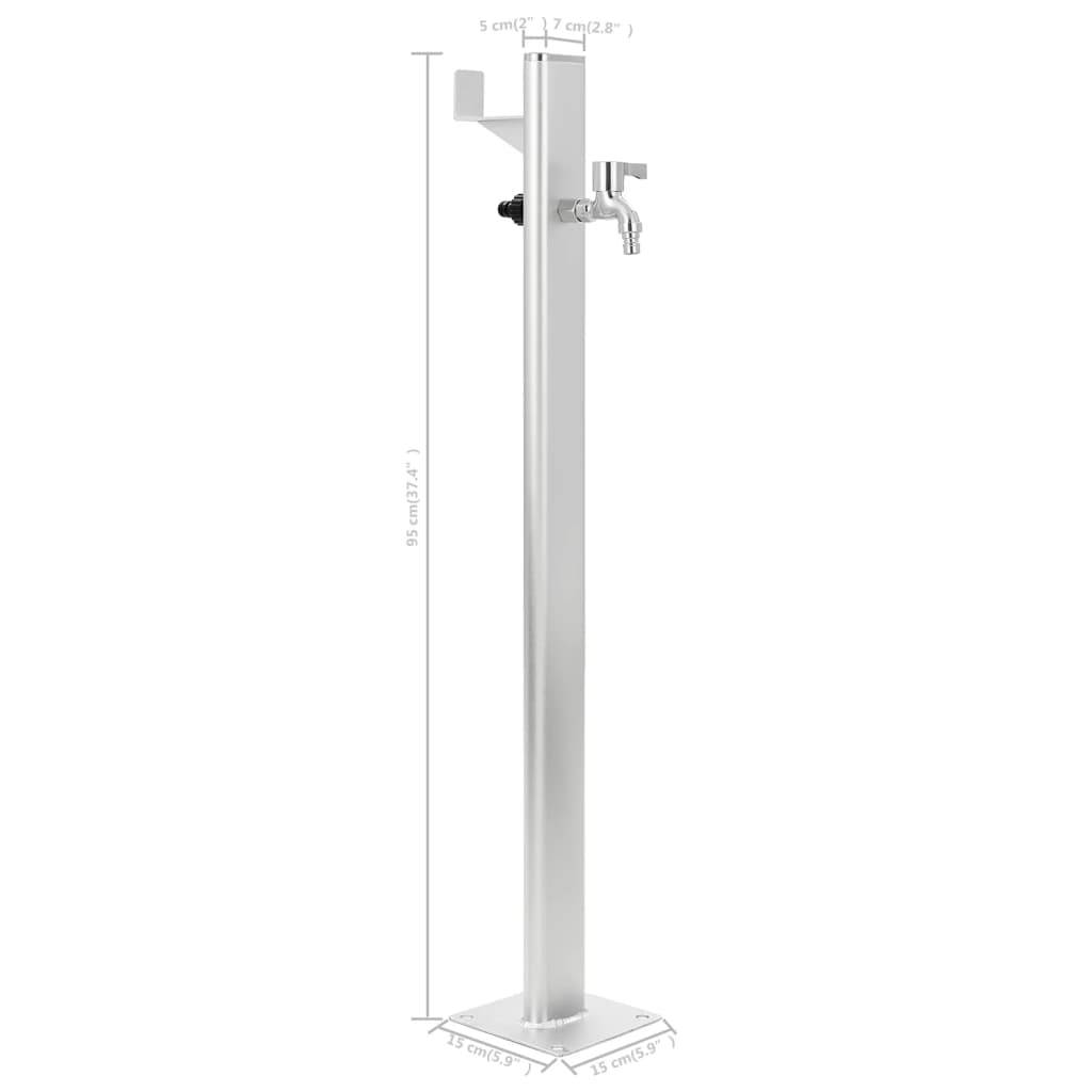 PANGIVO - Colonne d'eau aluminium argenté 15 x 15 x 95 cm - PANGIVO - Image 8