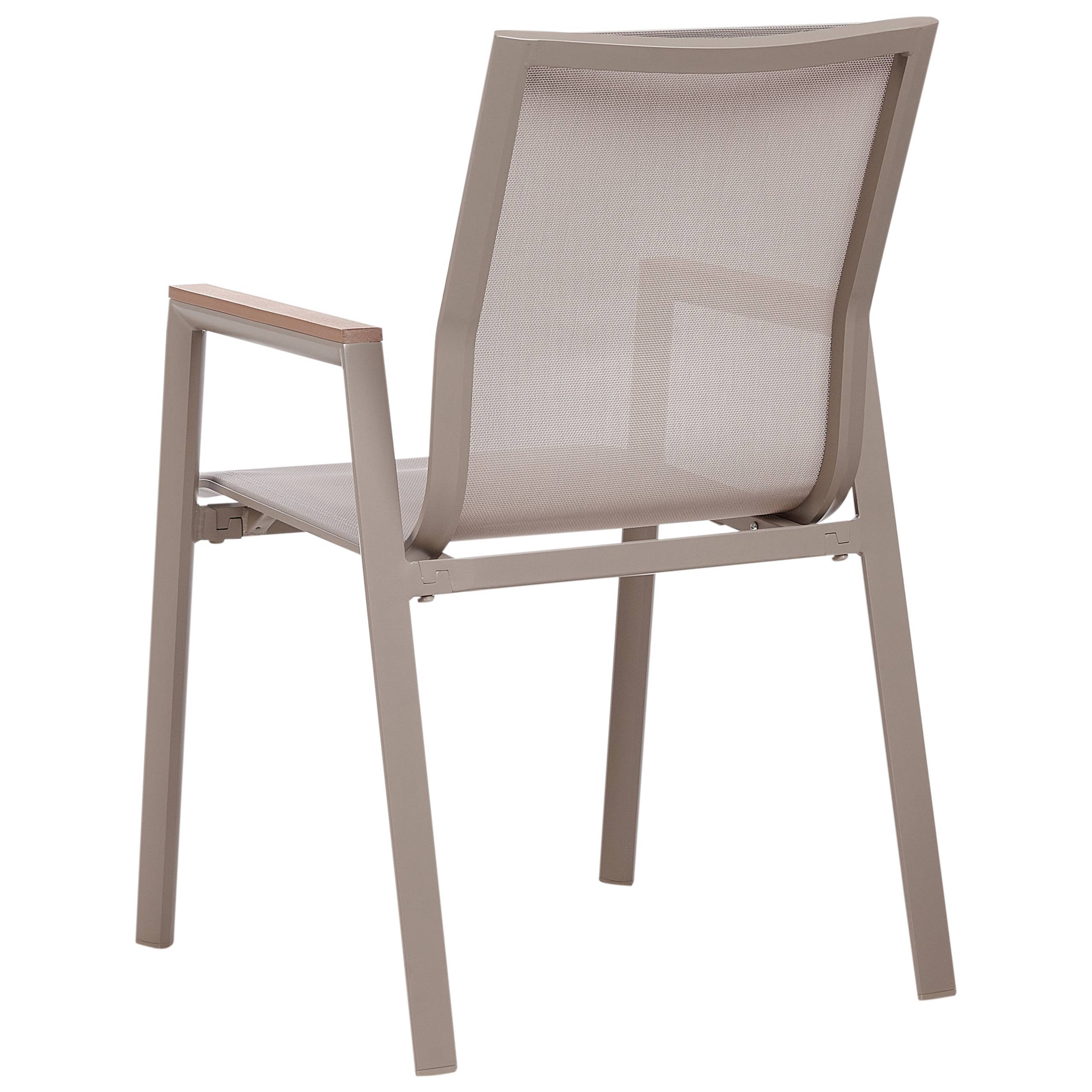 Beliani - Chaise de jardin Aluminium Taupe TIANO - Beliani - Image 7