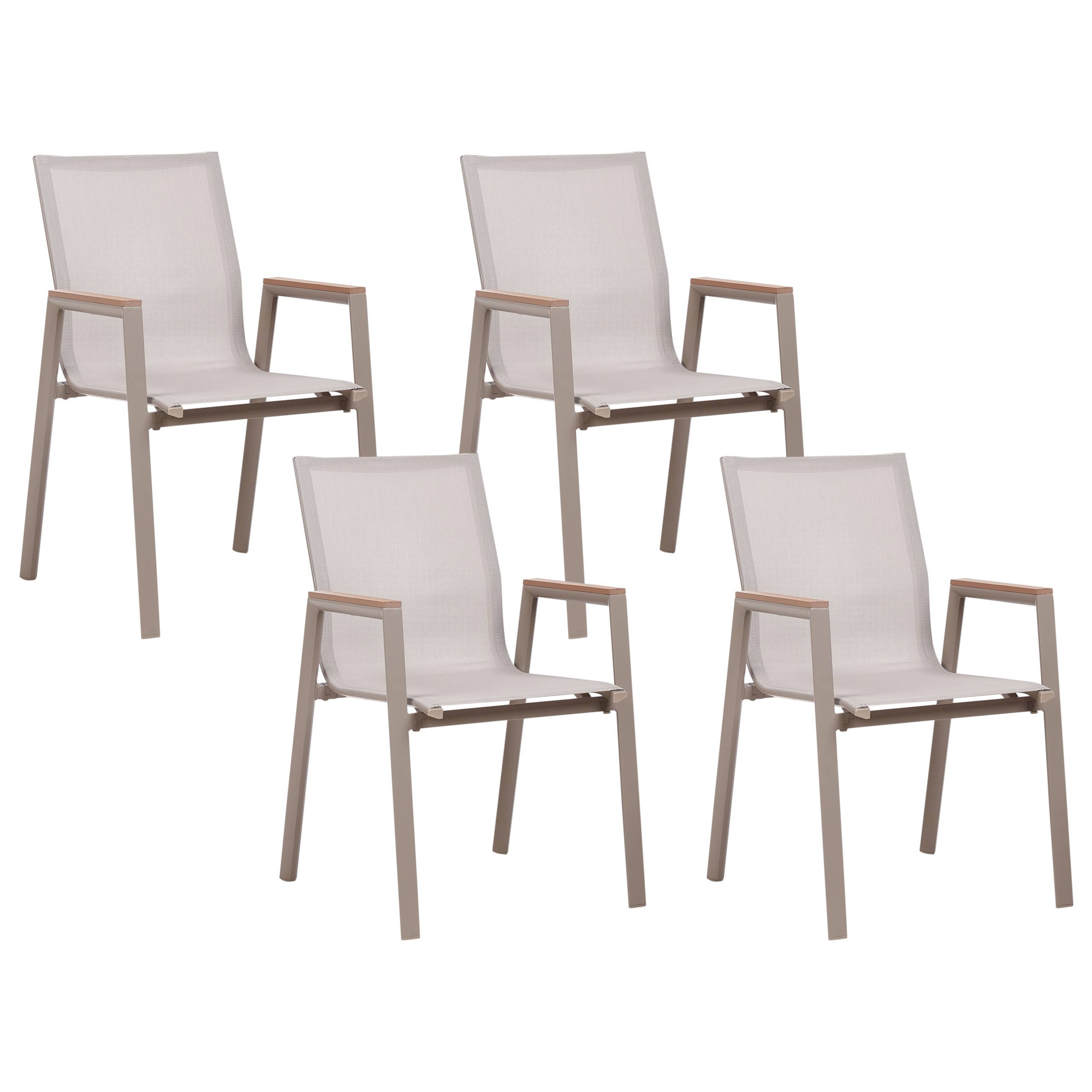 Beliani - Chaise de jardin Aluminium Taupe TIANO - Beliani - Image 2