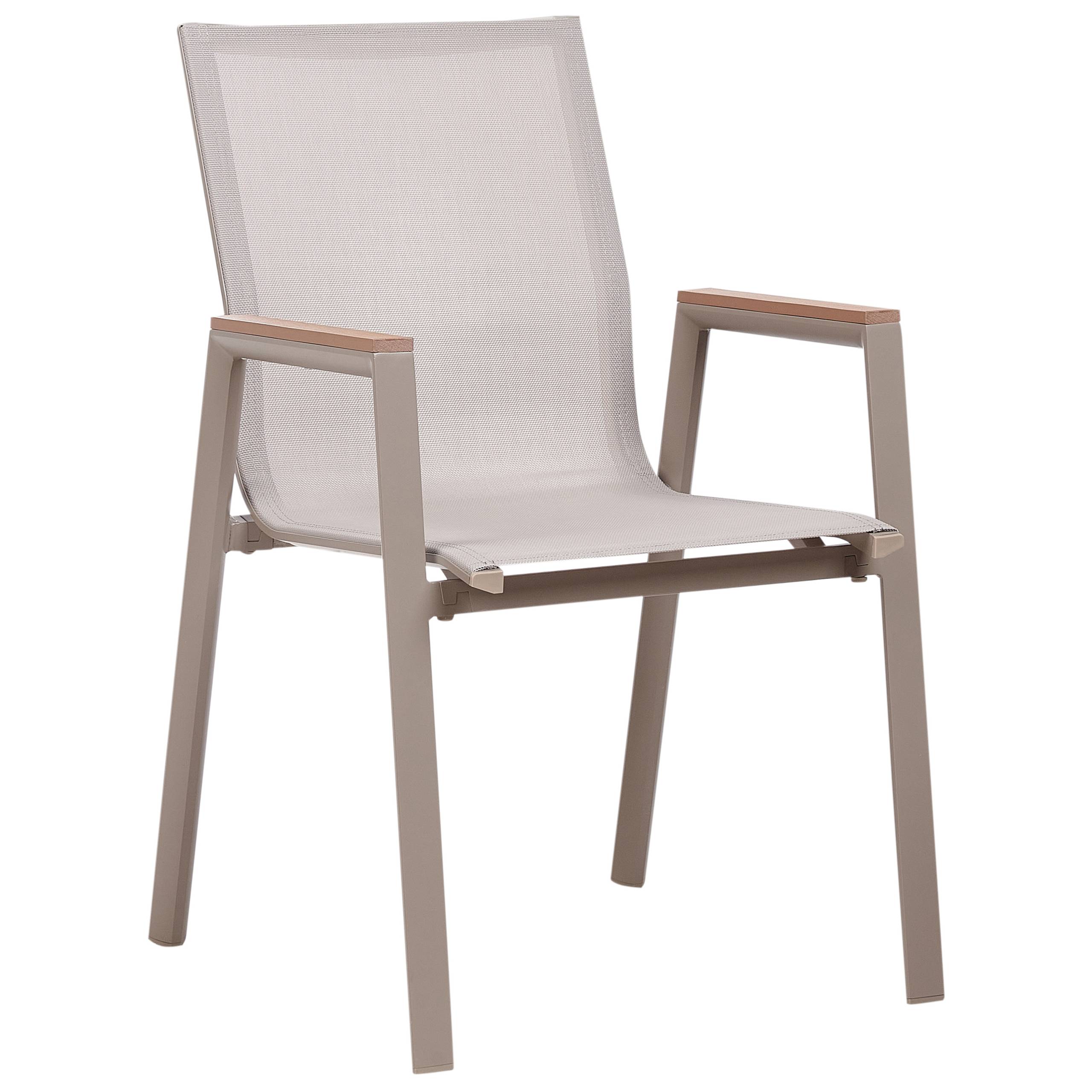 Beliani - Chaise de jardin Aluminium Taupe TIANO - Beliani - Image 5