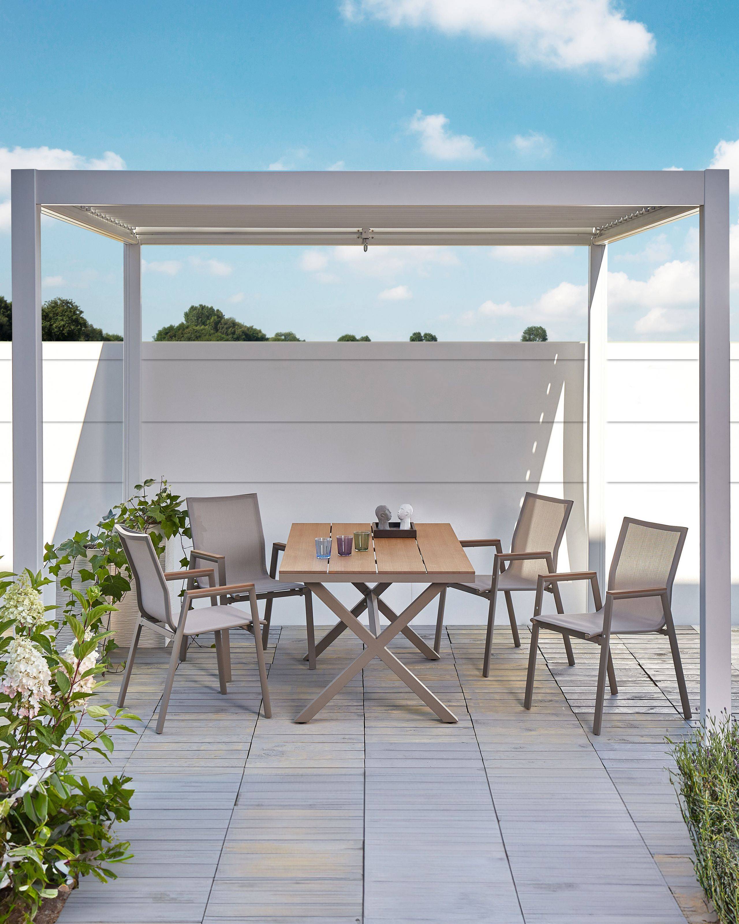 Beliani - Chaise de jardin Aluminium Taupe TIANO - Beliani - Image 1