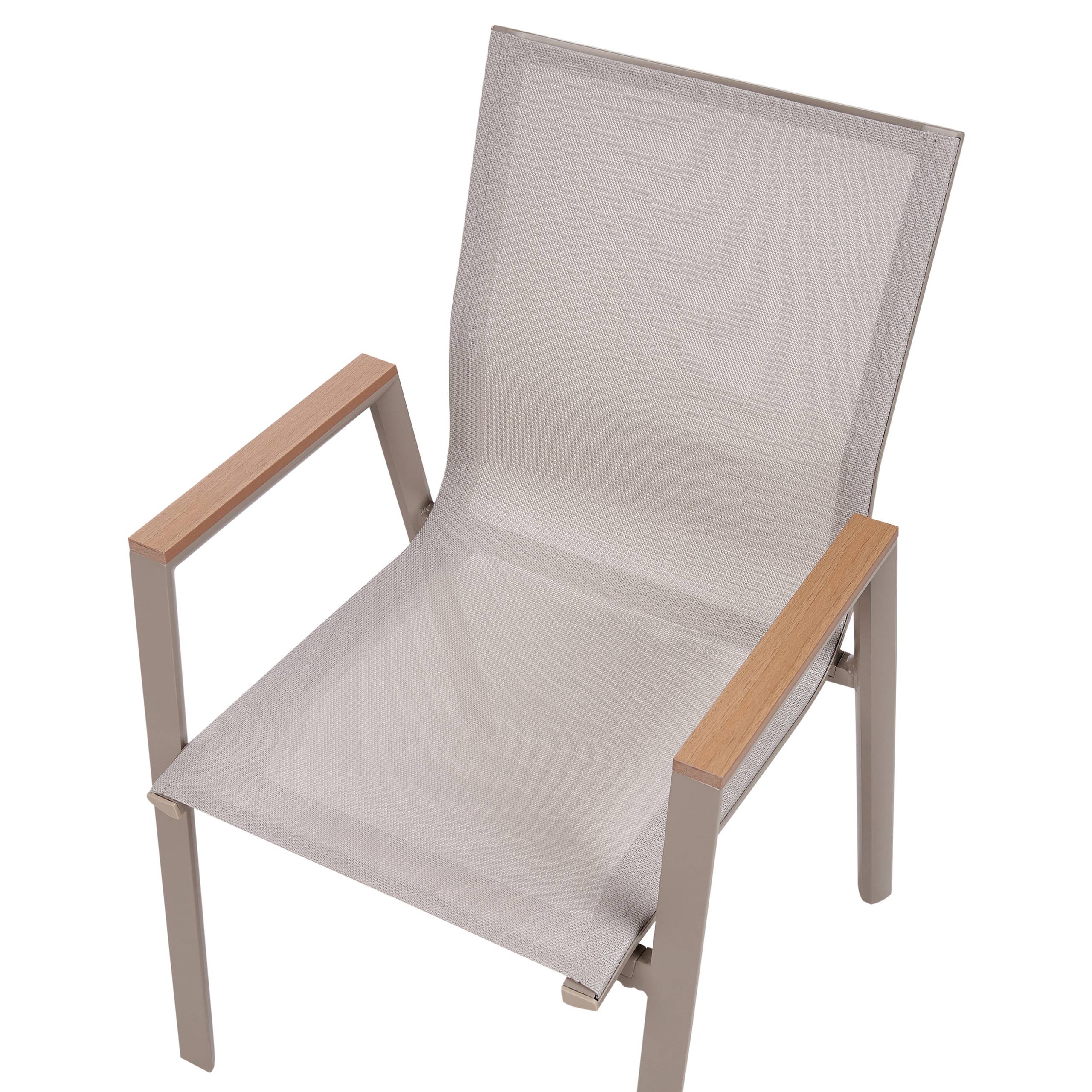 Beliani - Chaise de jardin Aluminium Taupe TIANO - Beliani - Image 8